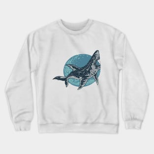 angry face blue shark Crewneck Sweatshirt